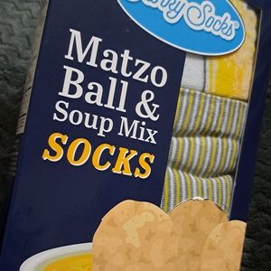 NEW •• 3pc mens unisex crewsocks funky funny matzo ball soup 3 pair novelty